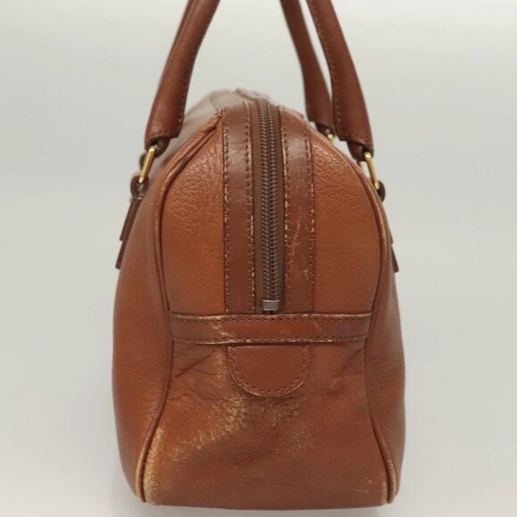 Burberrys Hand Bag Leather Brown Gold Auth ep9811 - Picture 4 of 15